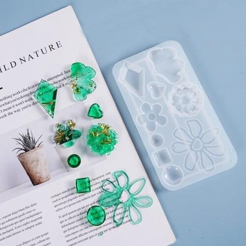 DIY Crystal Epoxy Resin Mold Earrings Pendant Casting Silicone Mould Handmade Crafts Jewelry Decoration Making Tools