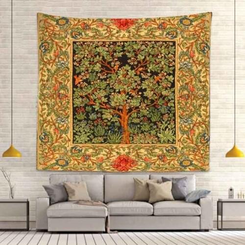 Boho Decoration Home Tree of Life Bohemia Flower Art Wall Hanging Tapestries Bedroom Wall Decoration Mural Aesthetic Room Decor