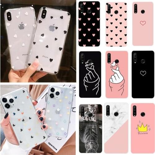 Ultra Thin Phone Case For Huawei P30 P20 P40 Lite E Pro Mate 10 20 Honor 10 Lite Cases Love Heart Soft Silicone Back Cover Shell