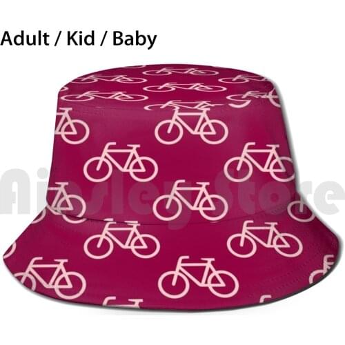 Bike Pattern ( Pink And Berry ) Sun Hat Foldable UV Protection Danibeez Danibeezdesign Gravel Bike Bikes Cycling Cyclist