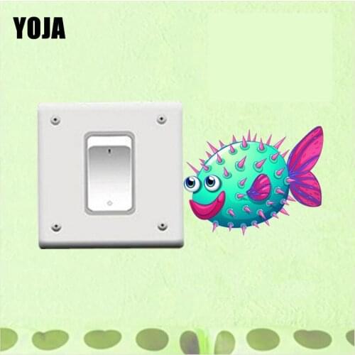 YOJA Fun Cartoon Fish PVC Room Switch Sticker Waterproof Wall Decal Decoration Accessories 11SS0205