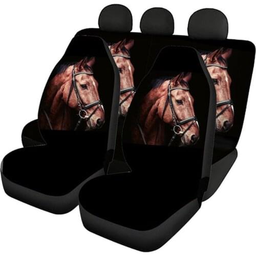Funny Crazy Horse Design Car Seat Covers for Most of Car Nonslip Front and Rear Car Seat Covers Full Set Auto Seat Pad Protector