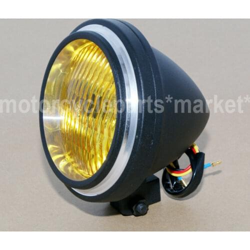 Motorcycle Parts Black Cut Bullet Headlight Lamp Bobber Chopper Cafe Racer Custom Dyna