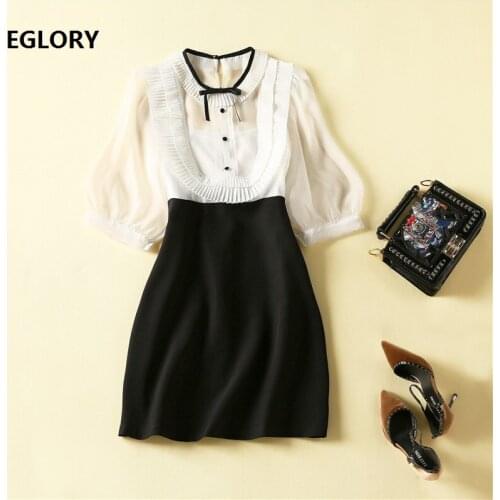 New Korean Dress 2021 Spring Summer Women White Black Color Block Patchwork Half Sleeve Slim Fitted Dress Sexy Above Knee