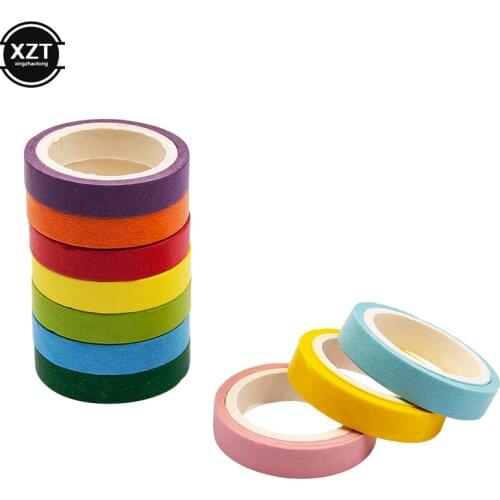 10 Pcs Washi Tape Set Rainbow Solid Color Japanese DIY Scrapbooking Deco Masking Tape Set Stationery