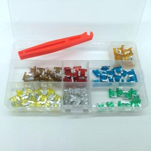 100pcs Micro Auto Car Blade Fuses Assortment Kit with Puller 5A 7.5A 10A 15A 20A 25A 30A For Car Auto Truck with fuse tap