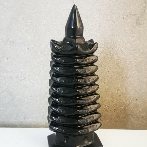 1674g Natural Obsidian Quartz Crystal Pyramid Healing Heat 1pc