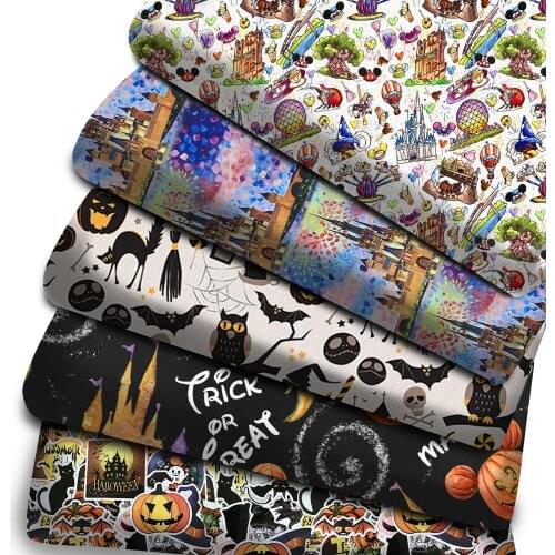 50*145cm Cartoon Castle Polyester Cotton Fabric for Tissue Sewing Quilting Fabrics Needlework Material DIY Handmade,1Yc20523