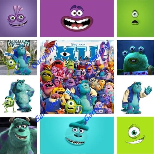 5D Diy Diamond Painting Disney One-Eyed & Blue Monster Cross Stitch Kits Diamond Embroidery Full Round Square Mosaic Home Decor