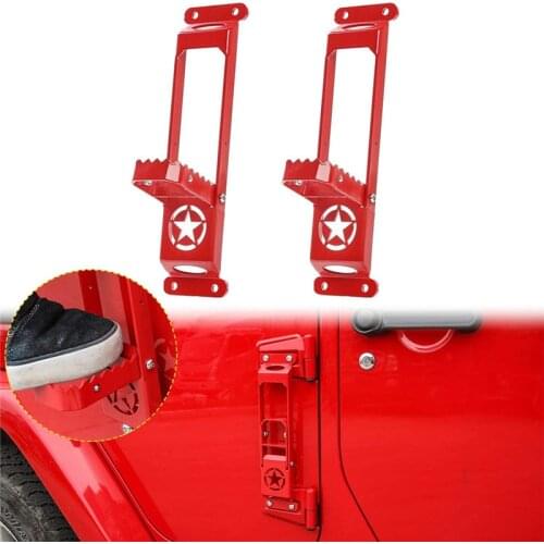 Car Doors Metal Step Plate Accessories For Jeep Wrangler JK JKU JL Jeep Gladiators JT Metal Foldable Foot Pedal Auto Exterior