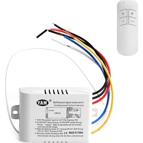 Wireless 1/2/3/ Channel ON/OFF Lamp Remote Control Switch Receiver Transmitter Electrical Equipment Supplies