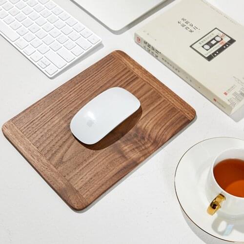 Black Walnut Solid Wooden Mousepad For Office House Smooth Environmental Protection Wood Mouse Pad 238x178x5mm