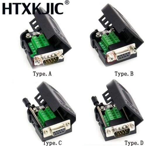 DB9 COM RS232 transfer-free Signals terminals Male Female connector D sub 9Pin