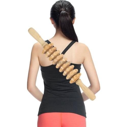 Wooden sports roller body leg trigger point muscle roller rod massage health care massage stick portable massager