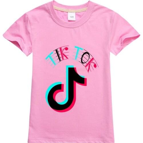 Tik Tok Pattern Boys/Girls T Shirt Kids Cartoon Design Funny Casual Clothes Baby Summer T-shirt TIK TOK Children Clothing