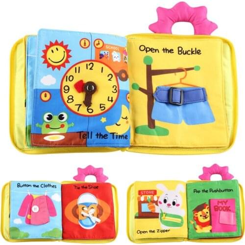 Baby Cloth Book Soft Washable Parent-Children Interactive My First Book Practice Hand Early Learning Educational Quite Books GYH