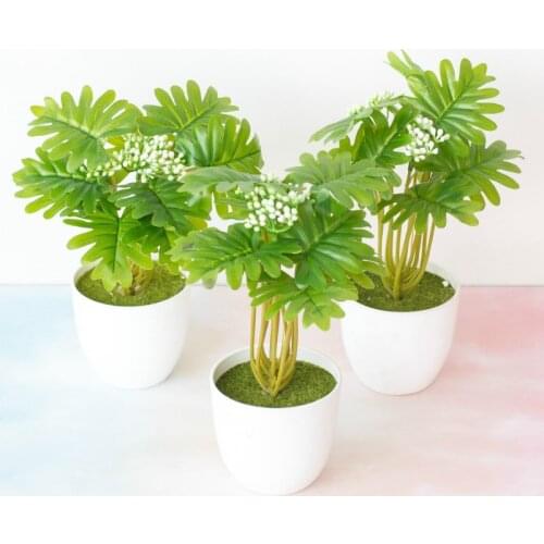 1PC Simulation Artificial Fake Turtle Leaf Potted Plant Leaves Green Plants Pot Foliage Home Wedding Decoration Party Supplies