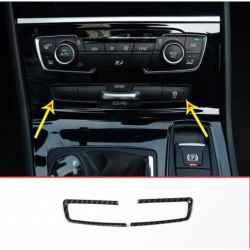 Carbon Fiber Center Console Mode Button Frame Cover Trim 2pcs For BMW 2 Series F45 F46 218i 2015-2018 Car Accessories