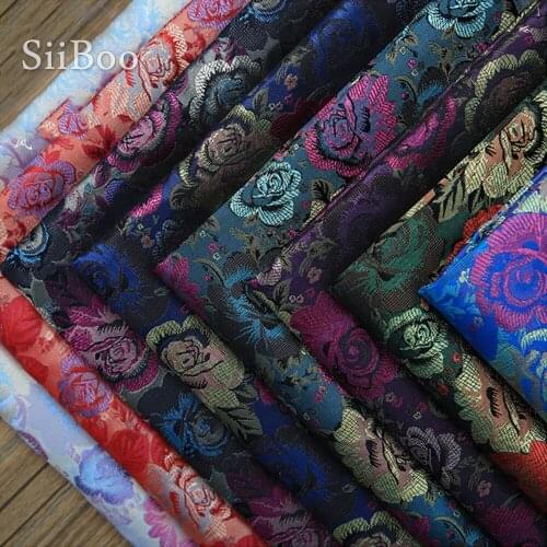 Chinese cheap fabrc luxury flower jacquard brocade fabric for dress coat DIY apparel tissu telas tecidos stoffens yarn SP5389
