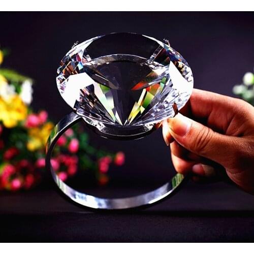 Oversize Artificial Diamond Ring Wedding Decoration Valentines Day Gift Big Diamond Ring Home Decoration Ornaments Gift Box