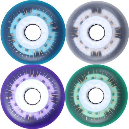 8pcs LED Lighting Inline Skate Wheels 92A Flashing 64 68 70 72 76 80mm Shining Slalom Sliding Roller Skating Shoes Tires Patines