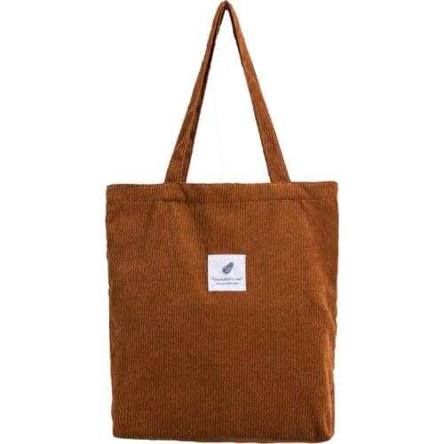 Handbags Lightweight Womens Shoulder Bags Casual Foldable Corduroy Shopping Bag High Quality Eco Friendly Reusable Grocery Tote