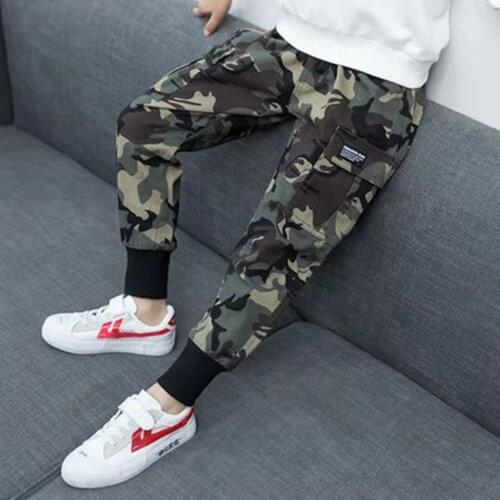 New Autumn Kids Clothing Boys Casual Sport Pants Quality Camouflage Trousers Cotton Spring Boys Army Green Baby Boys Pant 3-12