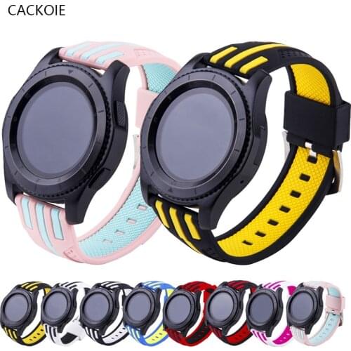 22mm Silicone Strap for Samsung Gear S3 Gear S3 Watchband Sport Classic galaxy active2 44mm Band Bracelet Strap for Amazfit bip