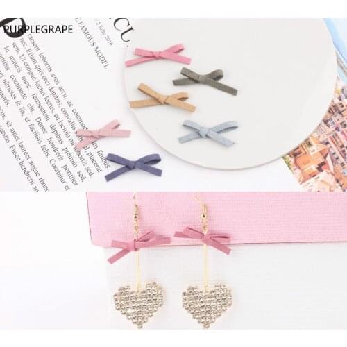 DIY Jewelry Accessories Earrings Hair Clip Material Japan and South Korea Fashion Suede Bow Cute Temperament Joker 10 Pieces