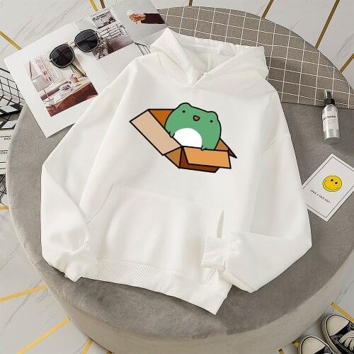 Frog Print Funny Hoodies Women Hooded Harajuku Hip Hop Hoodie Womens Korean Streetwear Sudadera Mujer
