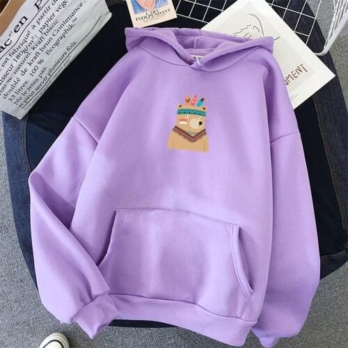 Women Sweatshirts Winter Pullover Sweatshirt Loose Hip Hop Girl Poleron Mujer Japan Kawaii Hoodies Bear Cartoon Sweatshirt
