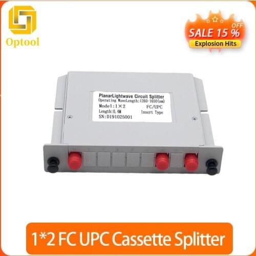 1x2 FC/UPC 10pcs Fiber Optic Splitter 1x8 Optical PLC Splitter Cassette Box Card Inserting Type Optical FTTH PLC Splitter FC/UPC