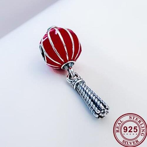 100% 925 Sterling Silver Charm New Chinese Style Lantern Pendant Fit Pandora Women Bracelet & Necklace Diy Jewelry