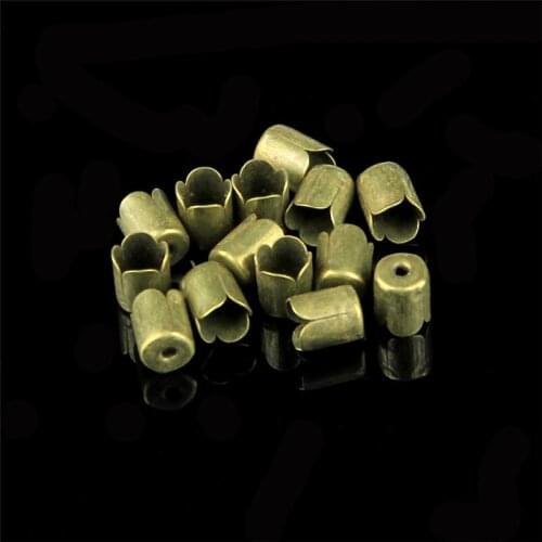 100Pcs Bronze Color Metal Connector Crimp End Beads 7mm DIY Handmade Jewelry Making Accessories For Necklace Bracelet