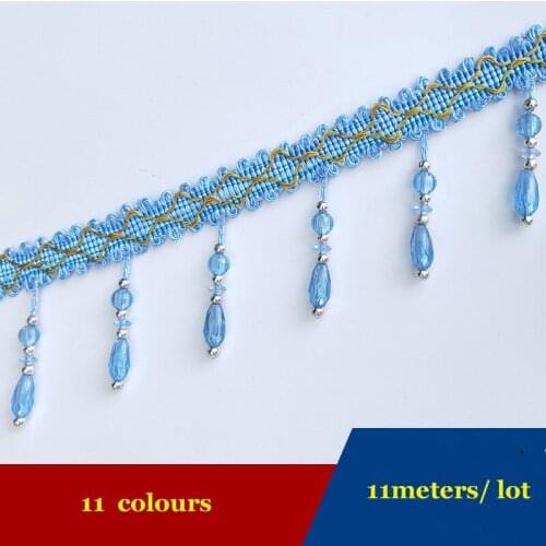 11Meters Curtain lace crystal drop finished tassel accessories decorative exquisite hanging ear beads curtain accessories lace