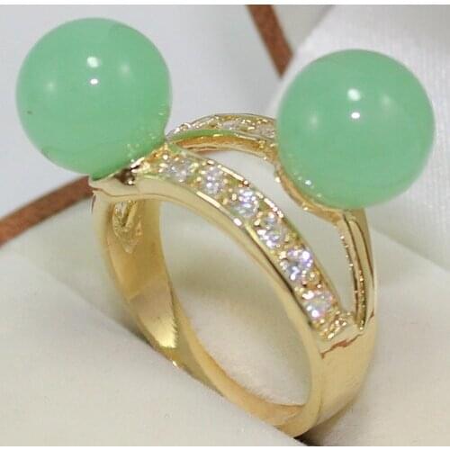 2 colors wholesale cute 2 light green/purple Natural JADE beads 6-8mm ladys fashion ring(#7.8.9)