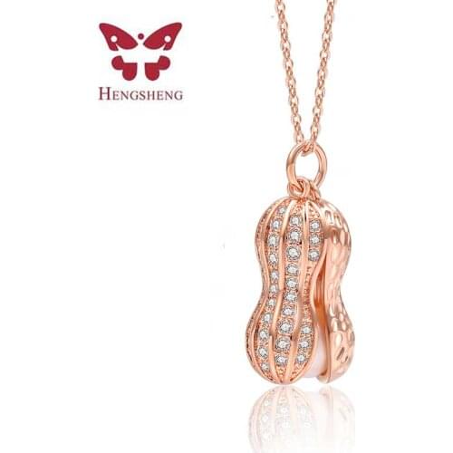 2019 HENGSHENG Fashion Double Pearl Peanut Pendant Necklaces For Women Top Jewelry Jewelry Necklaces, freshwater pearl pendant