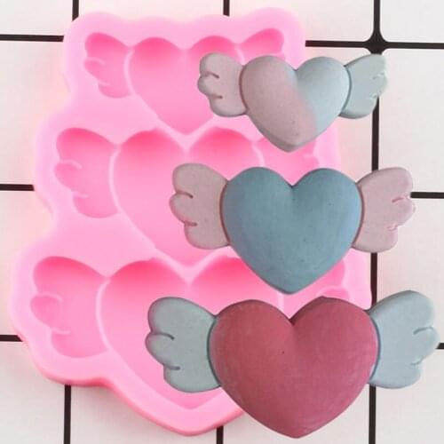 3D Love Wings Fondant Mold DIY Candy Polymer Clay Chocolate Molds Cookie Baking Silicone Mould Wedding Cake Decorating Tools