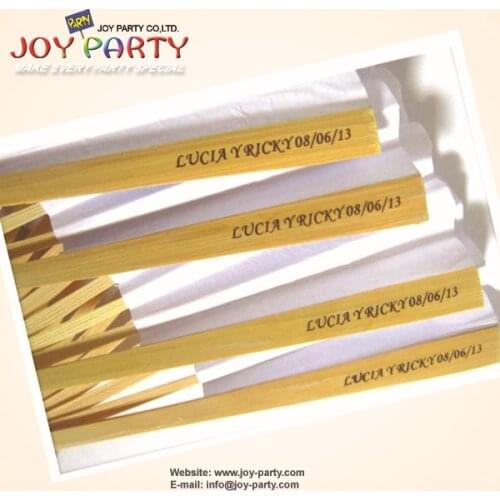 Free shipping 100pcs Paper Hand Fan with personalized printing service on outermost ribs party wedding promotion gift favor