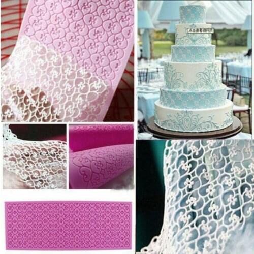 Flower Lace Silicone Fondant Embossed Mold Sugarcraft Cake Decorating Mould Tool
