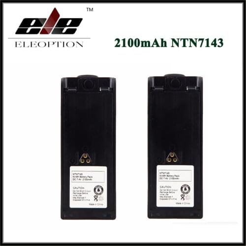 Eleoption 2 PCS Interphone Battery for MOTOROLA HT1000 MT2000 MTS2000 NTN7143 NTN7144 2100mAh 7.4V Ni-MH Free Shipping