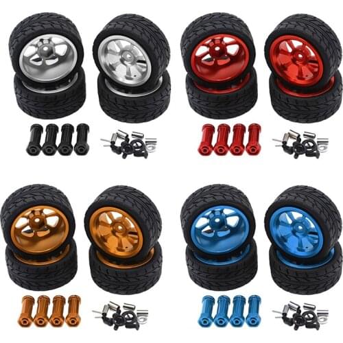 FBIL-65mm Alloy Wheel Tire Tyre with Lengthened 12mm Combiner for Wltoys 144001 A959 A949 A969 A959B RC Car Parts