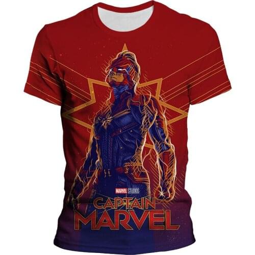 Captain Marvel Womens t-shirt Summer 3D Print New Fashion Boy Girl Child Short sleeve shirts Harajuku Men t shirt Cool Kids top