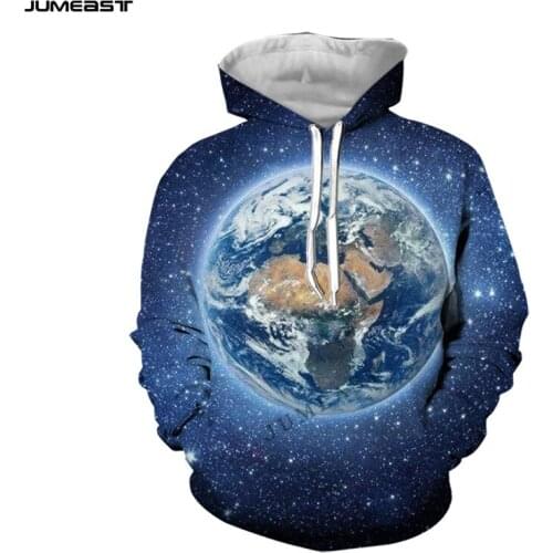 Jumeast Brand Men Women 3D Printed Sweatshirt Starry Sky Planet Universe Night View Long Sleeve Cap Hoody Sport Pullover Hoodies