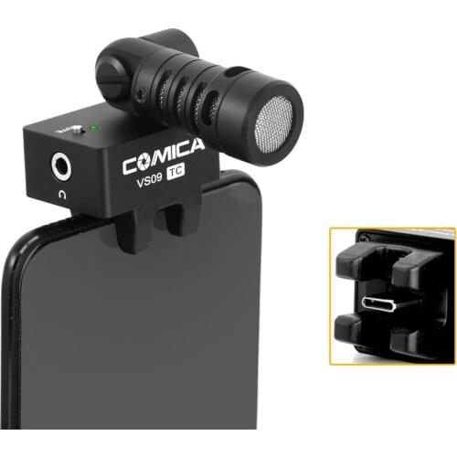Comica CVM-VS09 TC Cardioid Microphone TYPE-C Smartphone Microphone Rotatable Wireless Mic for Huawei P30 pro Android Video Mic