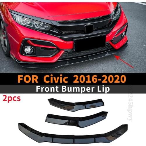 Front Bumper Lip Chin Body Kit Tuning Accessories Splitter Modified Exterior Part For Honda Civic 2016 2017 2018 2019 2020