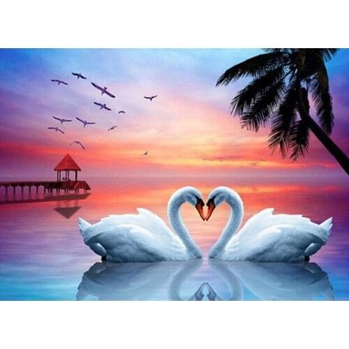 Swan Animal DIY Crystal 5D full plastic diamond painting embroidery machine glue cross stitch kit art 3Dmosaic square rhinestone