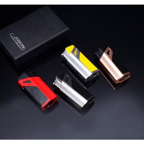 Metal Three Straight Windproof Lighter Small Welding Torch Spray Gun Advertising Custom Gift Smoking Accessories High Firepower