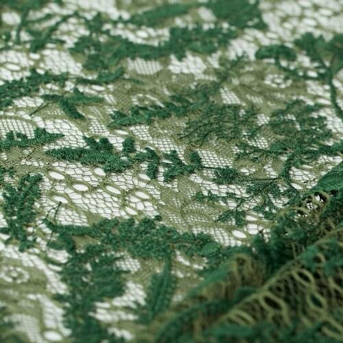 Couture fashion embroidery different green floral heavy lace fabric,sewing for dress,skirt,wedding,cheongsam,craft by the yard