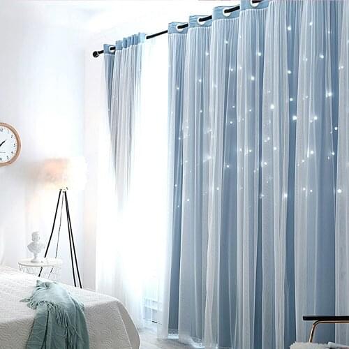 MRTREES Gradient Blackout Window Curtains for Living Room Kitchen Modern Tulle Curtains for Bedroom Window Curtain Fabric Drapes